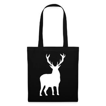 Cerf - Sac en tissu - noir - Devant