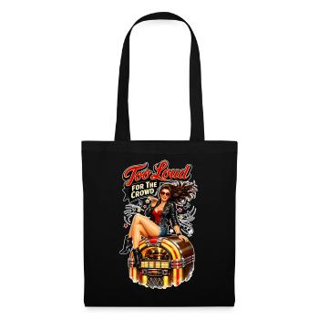 Pin-up rockabilly : trop bruyant pour la foule - Sac en tissu - noir - Devant