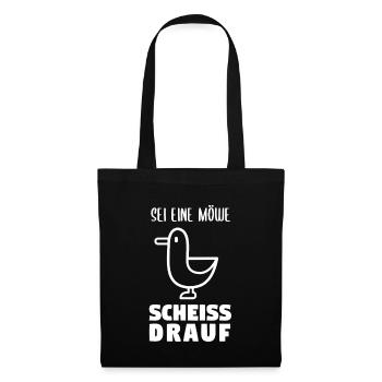Sei eine Möwe scheiss drauf - Stoffbeutel - Schwarz - Vorne