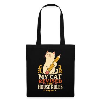 Katze – My Cat Revised the House Rules - Stoffbeutel - Schwarz - Vorne