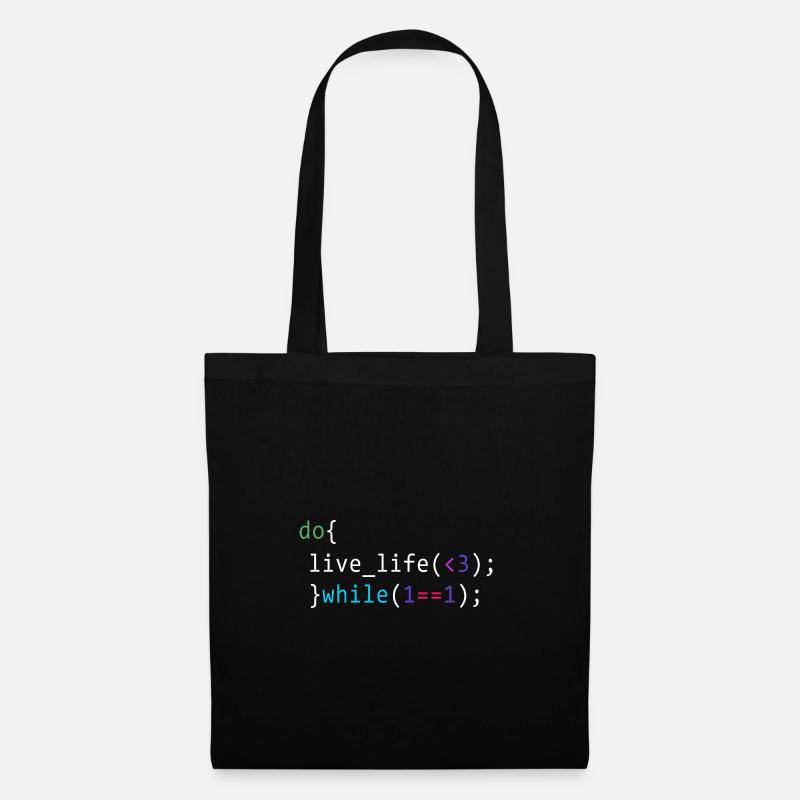 Live Life * Gift Geek * - Stoffbeutel - Schwarz