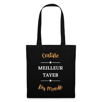 Certifié meilleur tayeb du monde - Sac en tissu - noir - Devant