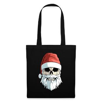 Noël drôle mauvais Père Noël crâne lourd Noël Noël - Sac en tissu - noir - Devant