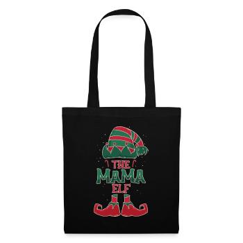 Die Mama Elfe Weihnachten Weihnachtsgeschenk - Stoffbeutel - Schwarz - Vorne