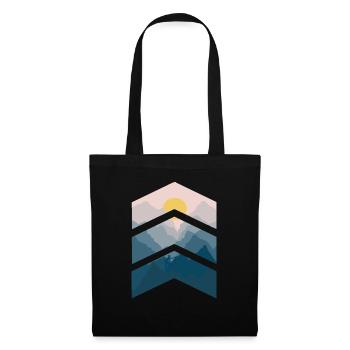 Hiking Man Mountains Climbing Sun Nature Graphic P - Tote Bag - black - Front