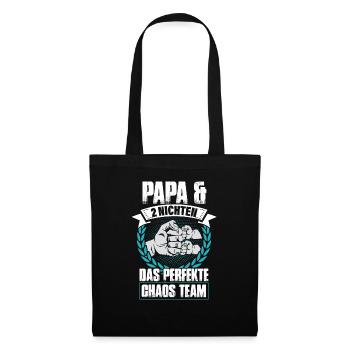 Papa und 2 Nichten Das Perfekte Chaos Team - Stoffbeutel - Schwarz - Vorne