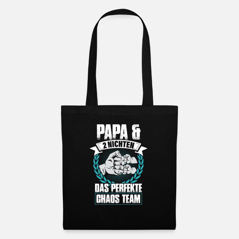 Papa und 2 Nichten Das Perfekte Chaos Team - Stoffbeutel - Schwarz