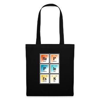 | du bonheur Tableau périodique des éléments - Sac en tissu - noir - Devant