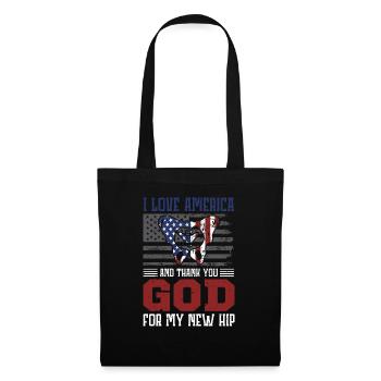 I love america and thank you God for my new hip - Stoffbeutel - Schwarz - Vorne