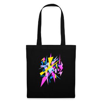 Diamond - Abstract Artwork With Blue Pink And Yell - Tote Bag - black - Front