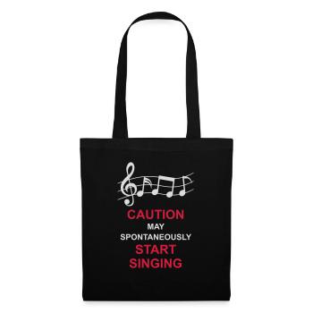 may spontaneously start singing - Stoffbeutel - Schwarz - Vorne