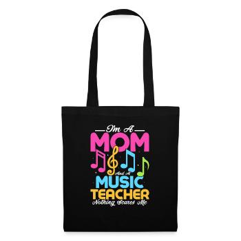 Je suis une maman et un professeur de musique Rien ne me fait peur St - Sac en tissu - noir - Devant