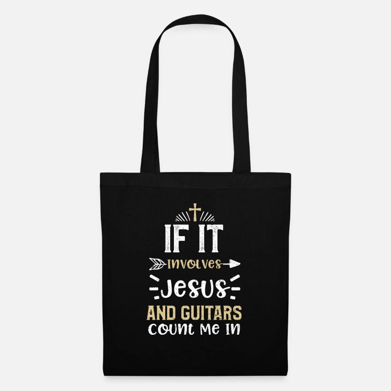 If It Involves Jesus And Guitars... - Stoffbeutel - Schwarz