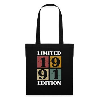Vintage-Geschenk 1991 Jubiläum Limitierte Auflage - Stoffbeutel - Schwarz - Vorne