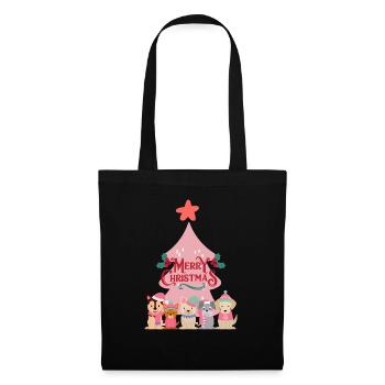 Pink Doggy Christmas - Tote Bag - black - Front