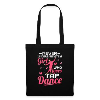 Ne sous-estimez jamais une fille qui aime les claquettes - Sac en tissu - noir - Devant