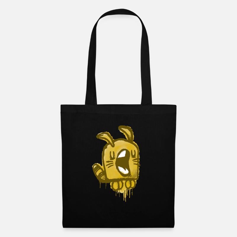 Gelbes Maskottchen - Stoffbeutel - Schwarz