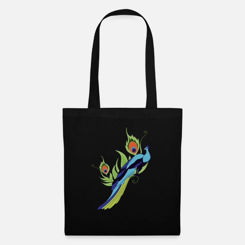 peacock - Tote Bag - black