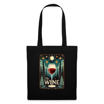 La carte de tarot du vin - Sac en tissu - noir - Devant