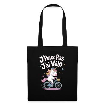 J'peux pas j'ai vélo - Sac en tissu - noir - Devant