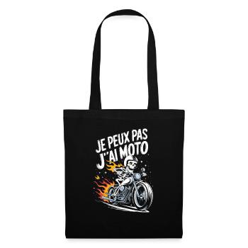 Je peux pas j'ai moto - Sac en tissu - noir - Devant