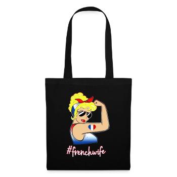 France Femme Drapeau Bleu Blanc Rouge - Sac en tissu - noir - Devant