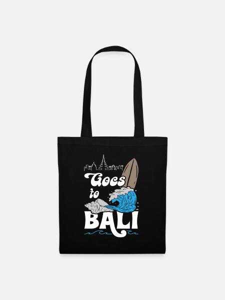 Goes to Bali Surfing - Stoffbeutel - Schwarz
