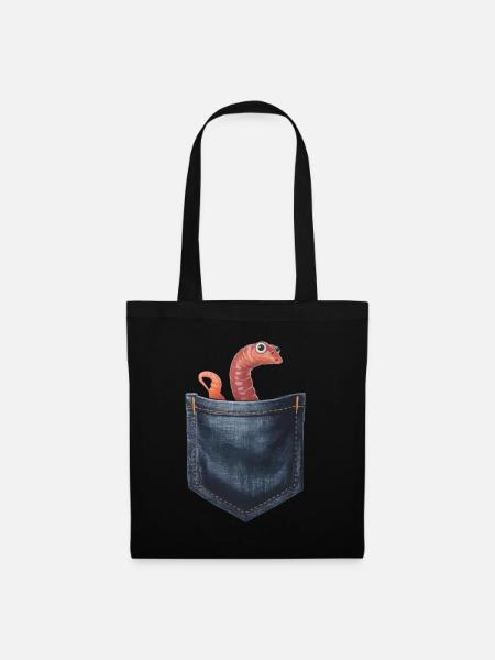 Wurm - Stoffbeutel - Schwarz