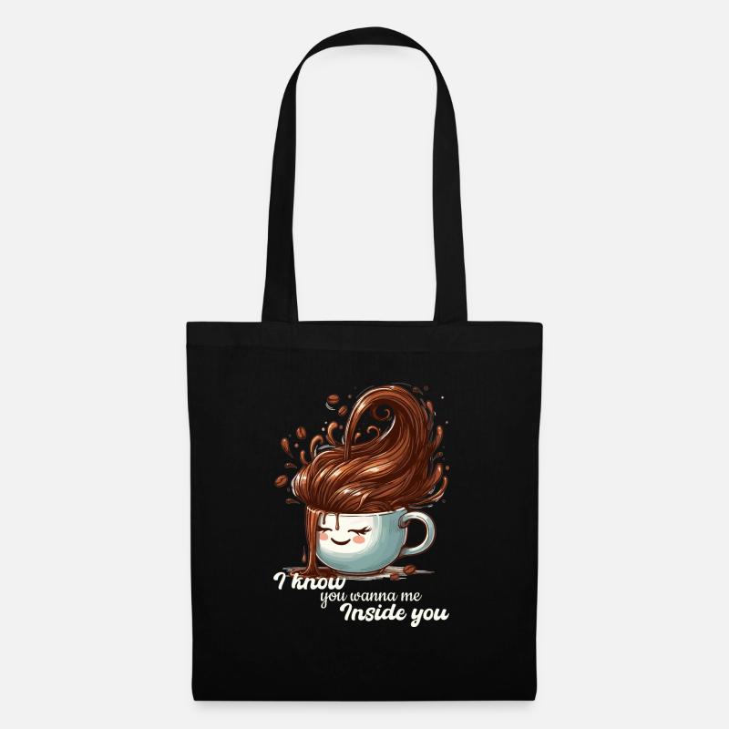 Kaffee Tasse witzig Geschenk - Stoffbeutel - Schwarz