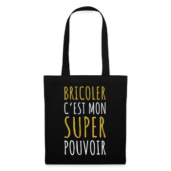 Bricolage Pouvoir Cadeau Humour Bricoleur Homme - Sac en tissu - noir - Devant