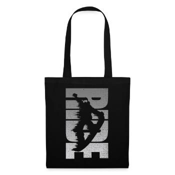 Snowboard Rétro Snowboarder Ride En Détresse - Sac en tissu - noir - Devant