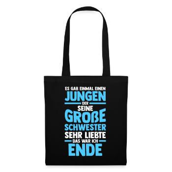 Geschwister Bruder Schwestern Schwester - Stoffbeutel - Schwarz - Vorne