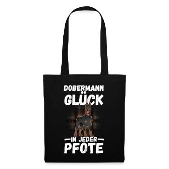 Hund Dobermann - Stoffbeutel - Schwarz - Vorne