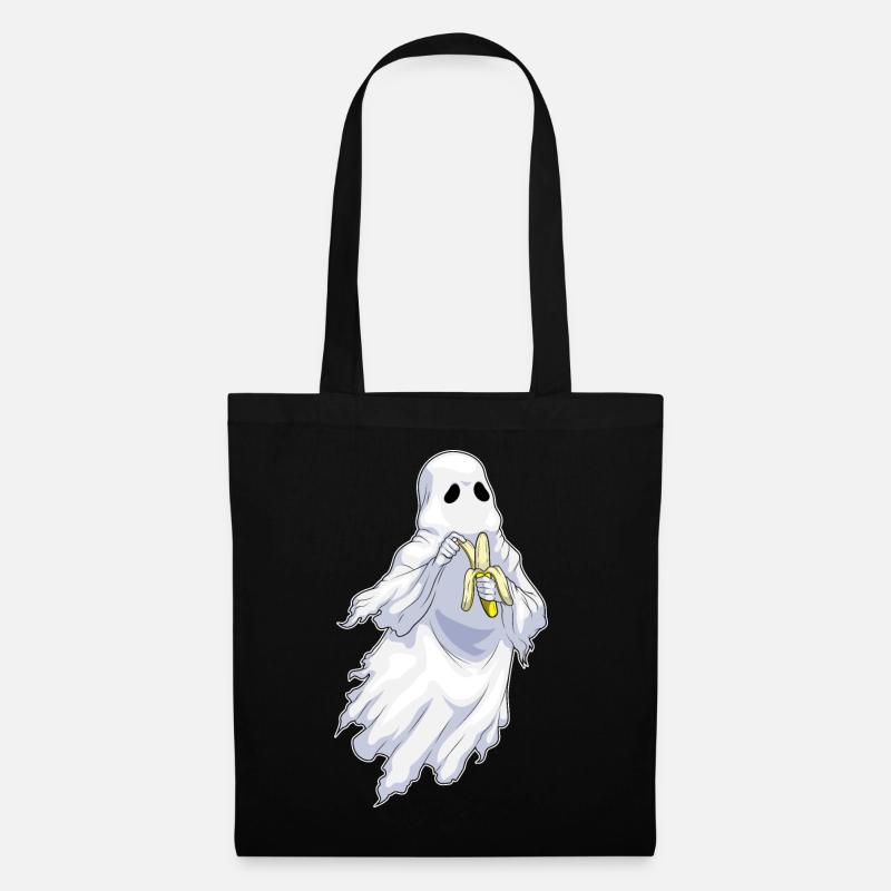 Geist Halloween Banane - Stoffbeutel - Schwarz