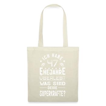 Hochzeitsgeschenk 47 Jahre Ehe Hochzeitstag - Stoffbeutel - Natur - Vorne