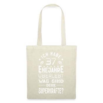 Hochzeitsgeschenk 37 Jahre Ehe Hochzeitstag - Stoffbeutel - Natur - Vorne