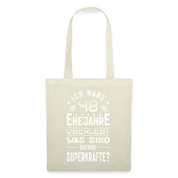 Hochzeitsgeschenk 48 Jahre Ehe Hochzeitstag - Stoffbeutel - Natur - Vorne