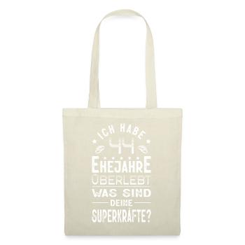 Hochzeitsgeschenk 44 Jahre Ehe Hochzeitstag - Stoffbeutel - Natur - Vorne