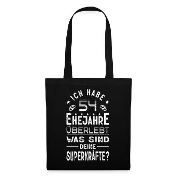 Hochzeitsgeschenk 54 Jahre Ehe Hochzeitstag - Stoffbeutel - Schwarz - Vorne
