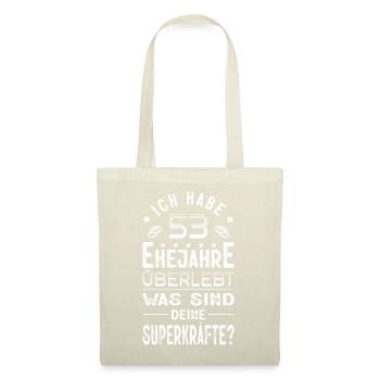 Hochzeitsgeschenk 53 Jahre Ehe Hochzeitstag - Stoffbeutel - Natur - Vorne