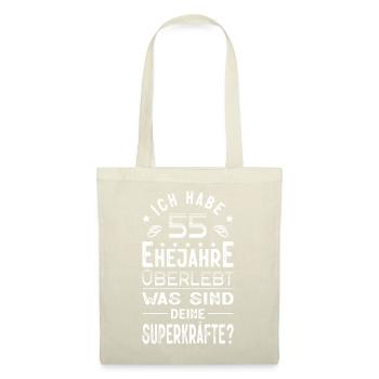 Hochzeitsgeschenk 55 Jahre Ehe Hochzeitstag - Stoffbeutel - Natur - Vorne