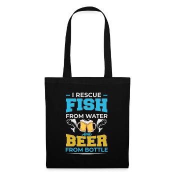 Fish + beer - Tote Bag - black - Front