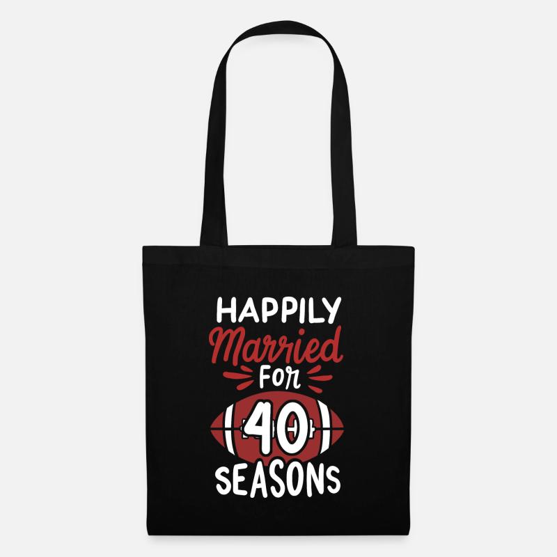 40th Wedding Anniversary Happily Married 40 Years - Tote Bag - black