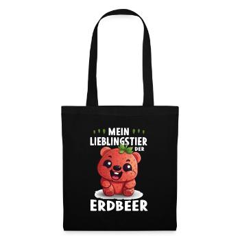 Lustige Sprüche Erdbeere Früchte - Stoffbeutel - Schwarz - Vorne