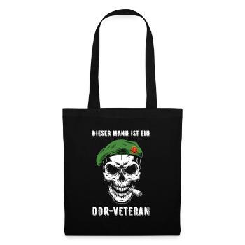 DDR Veteran Soldat NVA Geschenk - Stoffbeutel - Schwarz - Vorne