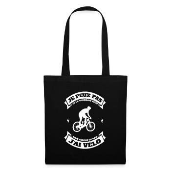 JE PEUX PAS J'AI VÉLO - Sac en tissu - noir - Devant