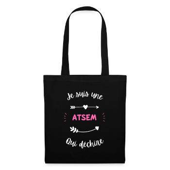 Je suis une atsem qui déchire - Sac en tissu - noir - Devant