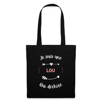 Je suis une Lou qui déchire - Sac en tissu - noir - Devant
