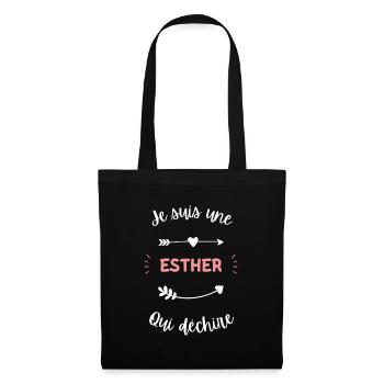 Je suis une Esther qui déchire - Sac en tissu - noir - Devant