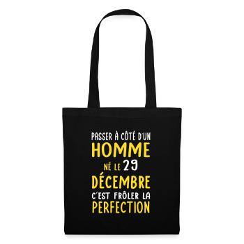 Anniversaire - Né le 29 Décembre Frôler perfection - Sac en tissu - noir - Devant